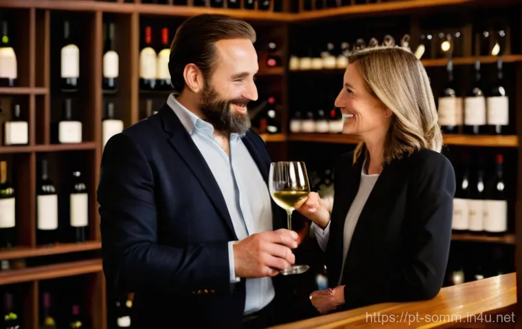 소믈리에가 다룬 어려운 고객 사례 - **Prompt: Deciphering the Palate**
    A sophisticated sommelier, a woman in her late 30s with her h...
