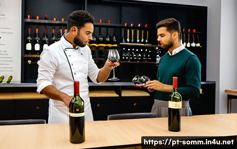 소믈리에 자격증 시험 접수 방법 - A professional sommelier classroom in Brazil, featuring adult students of diverse backgrounds attent...
